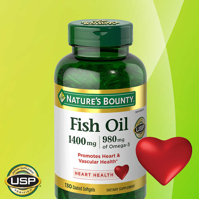 Nature's Bounty Fish Oil 1400 mg., 130 Softgels ۵M_`o ]130ɡ^